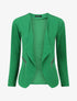 Veste fluide unie col cascade - Vert - 1