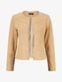 Veste droite unie en suédine - Beige - 1