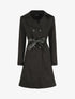 Trench mi-long uni à ceinture en simili - Noir - 5