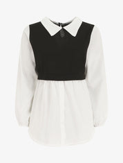 Pull à chemise en trompe l&