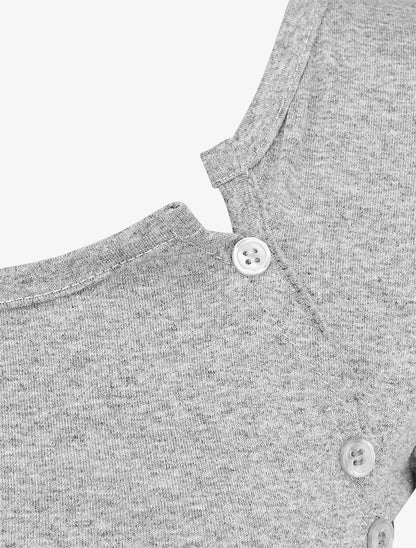 Top uni à boutons décoratifs - Gris - 3