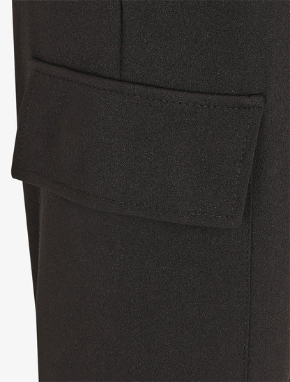 Jogging cargo taille haute - Noir - 3