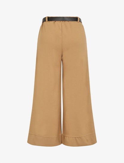 Pantalon large uni taille haute - Camel - 2