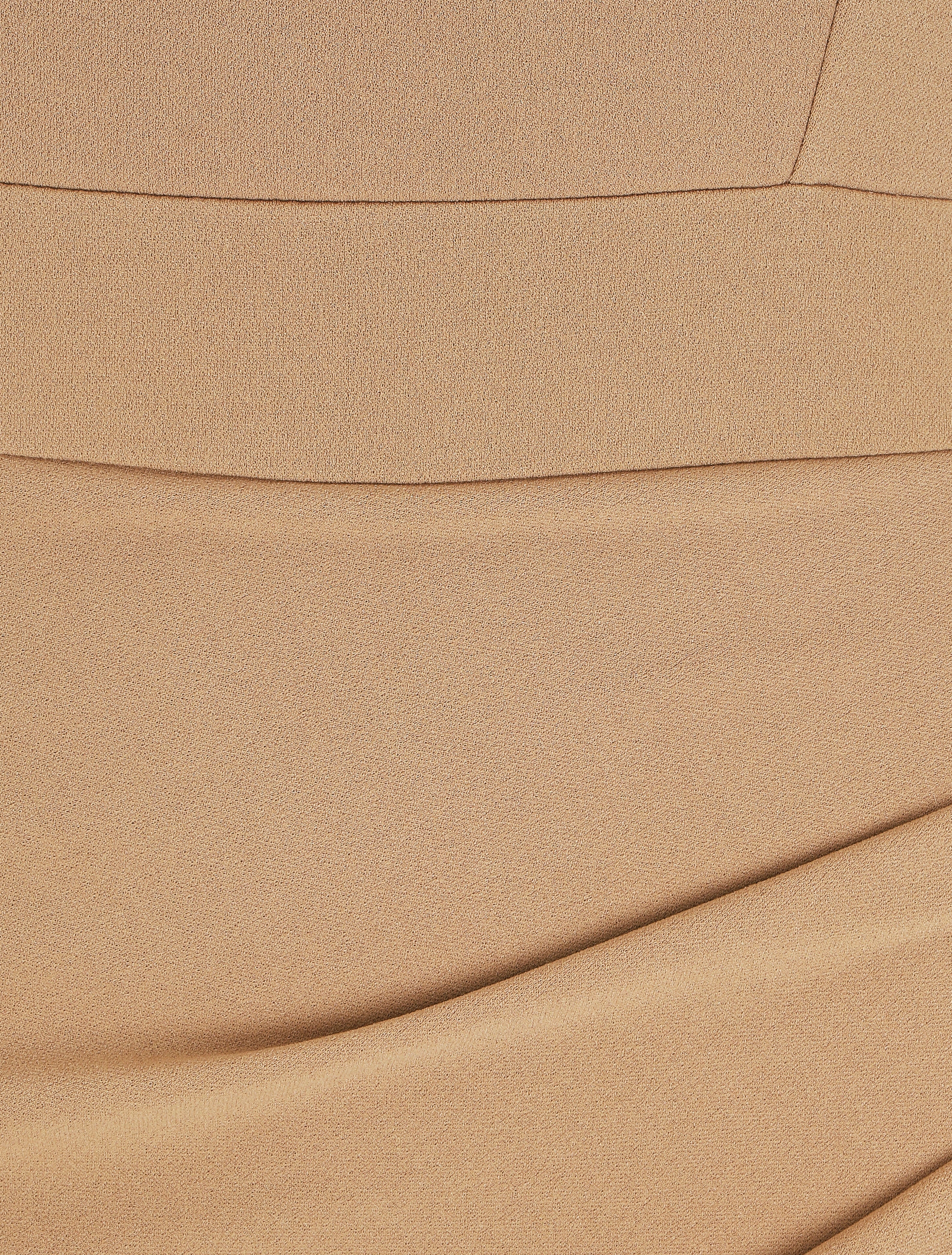 Robe ajustée unie effet drapé - Camel - 3