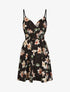 Robe patineuse imprimé floral - Noir - 1