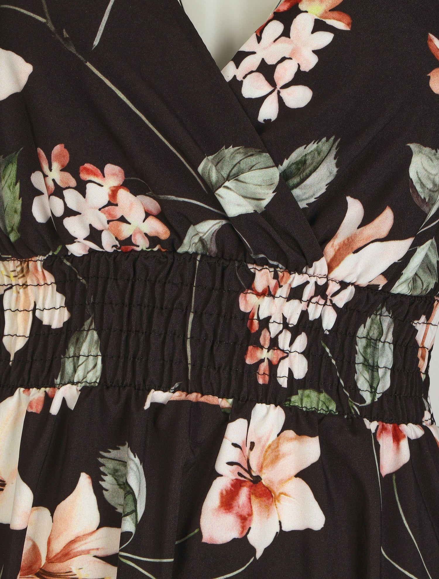 Robe patineuse imprimé floral - Noir - 3