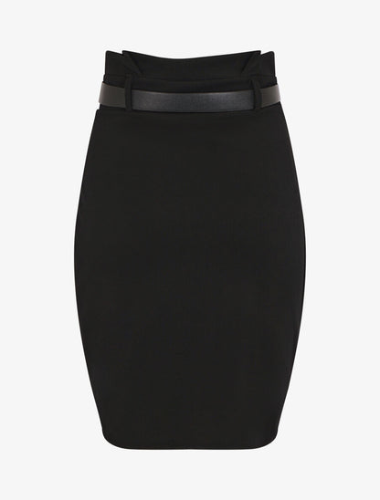 Jupe unie style portefeuille - Noir - 2