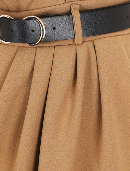 Jupe unie style portefeuille - Camel - 3
