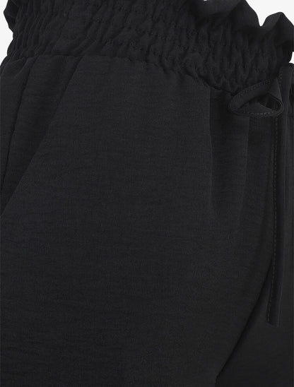 Mini short à taille élastiquée - Noir - 3