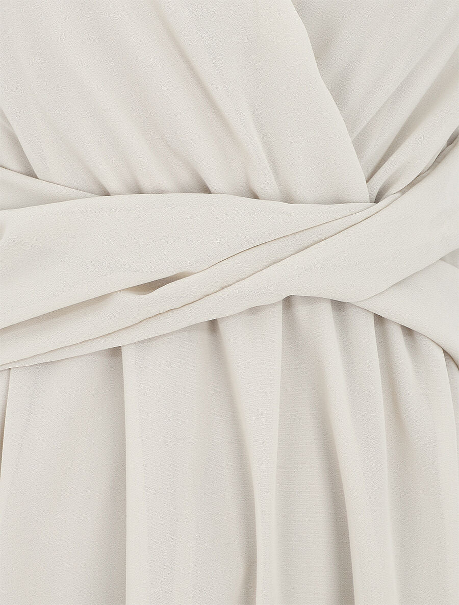 Robe fluide sans manches évasée - Beige - 3