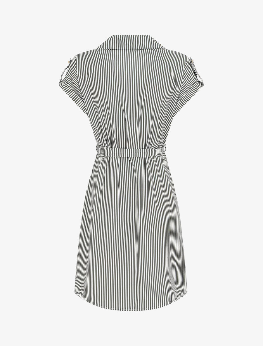 Robe chemise imprimé rayures - Kaki - 2