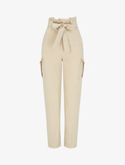 Pantalon cargo taille haute - Beige - 1