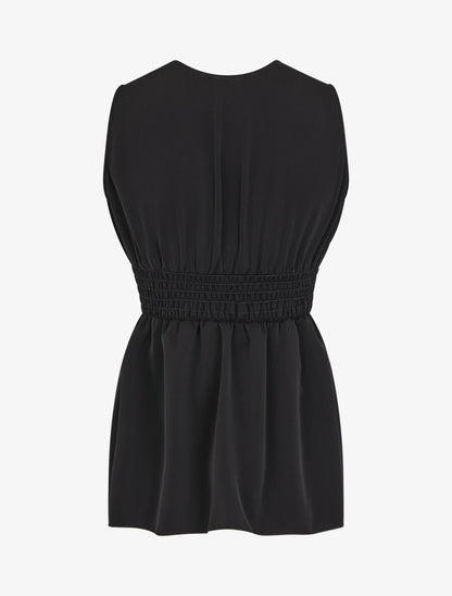 Top empire uni sans manches col V - Noir - 2
