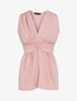 Top empire uni sans manches col V - Rose - 1