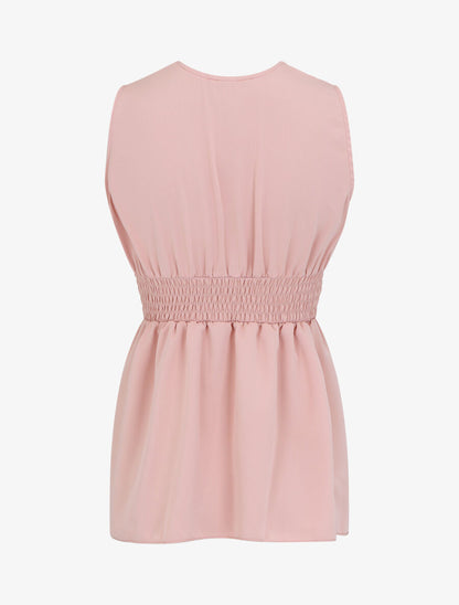 Top empire uni sans manches col V - Rose - 2