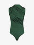 Body sans manches satiné et drapé - Vert foncé - 5