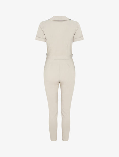 Combinaison ajustée manches courtes - Beige - 2