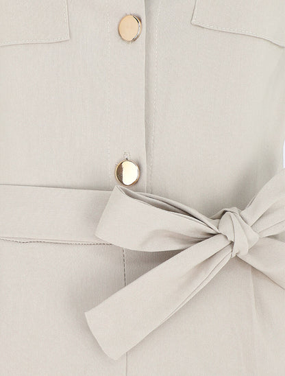 Combinaison ajustée manches courtes - Beige - 3