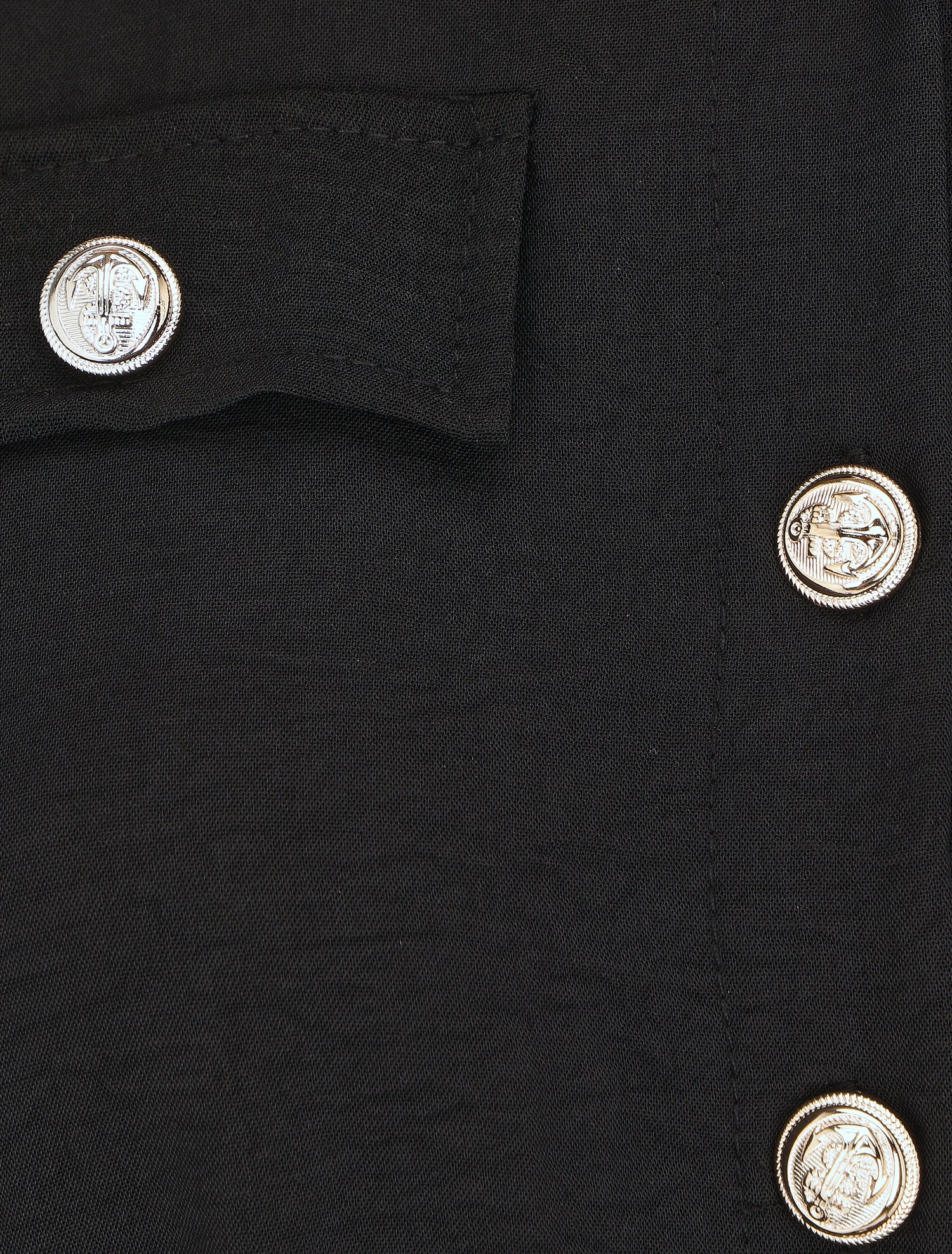 Robe unie à taille élastiquée - Noir - 3