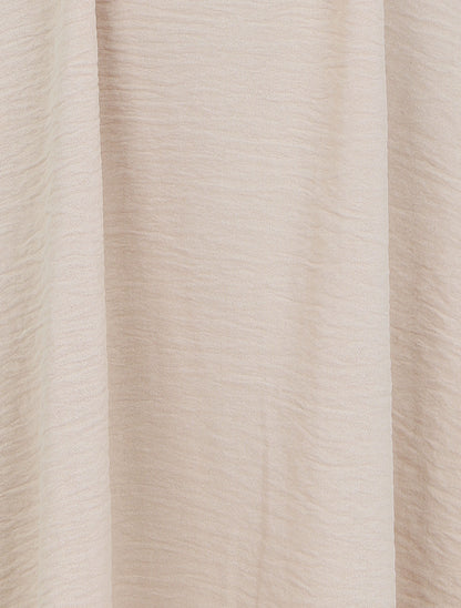 Robe unie à taille élastiquée - Beige - 3