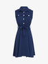 Robe unie à taille élastiquée - Marine - 1
