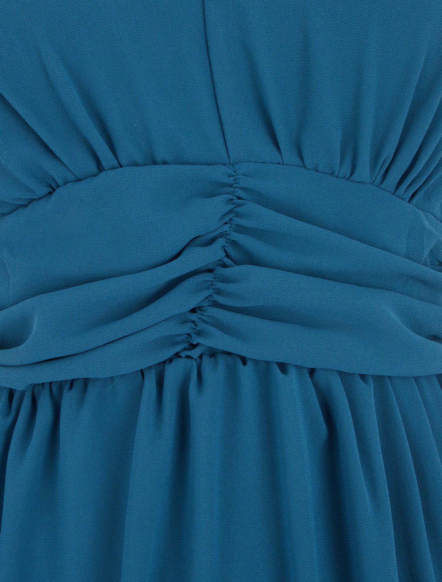Robe courte unie - Bleu canard - 3