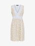 Robe mi-longue sans manches motif feuilles - Beige - 5