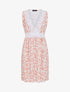 Robe mi-longue sans manches motif feuilles - Rose pêche - 1