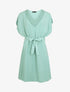 Robe droite unie ceinturée - Vert d&
