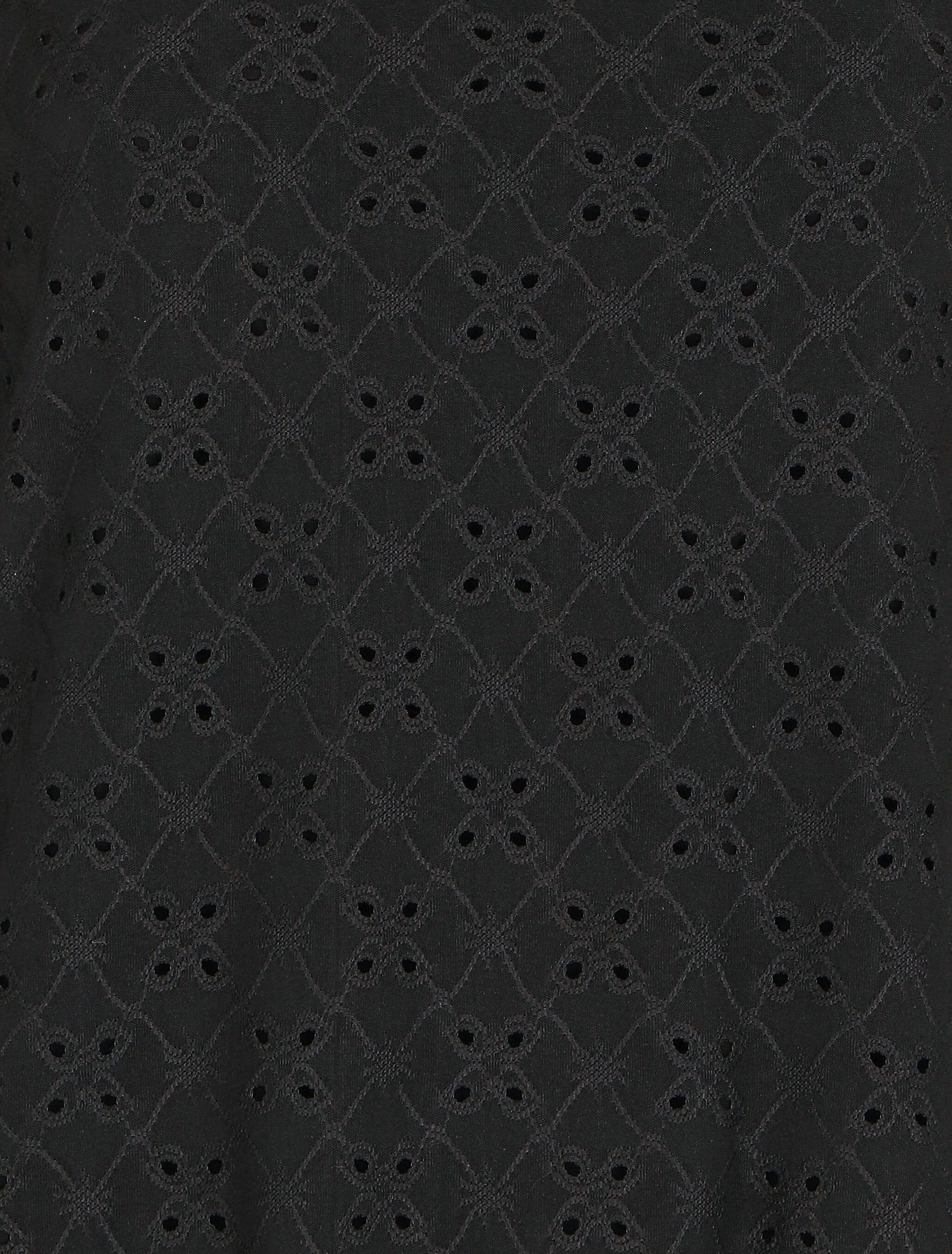 Top à manches volantées et broderies - Noir - 3