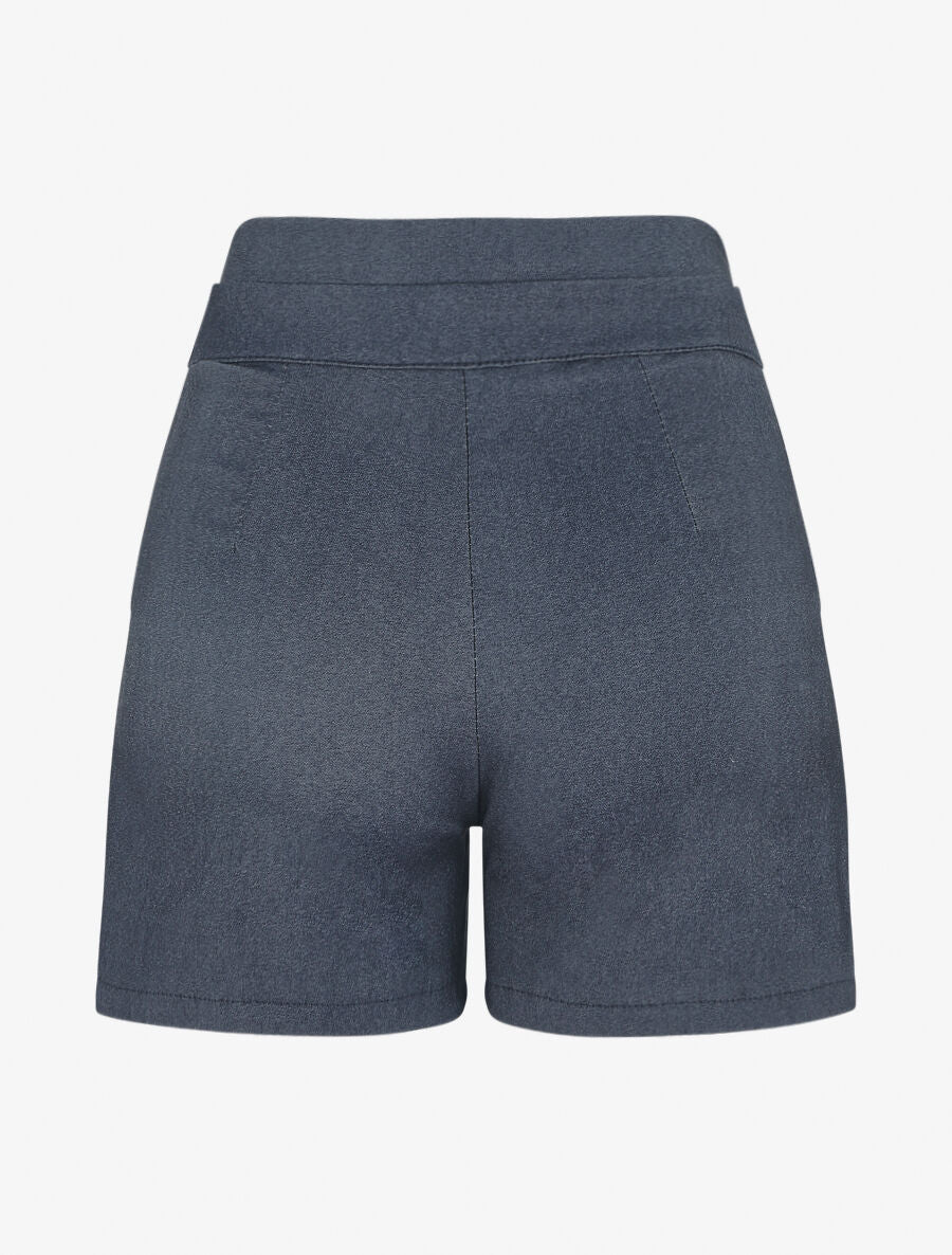 Short ajusté taille haute - Bleu jean - 2