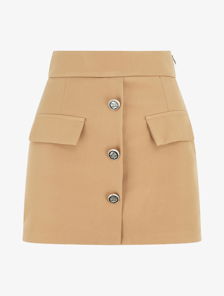 Short jupe taille haute - Beige - 1