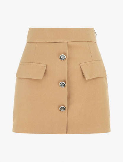 Short jupe taille haute - Beige - 1