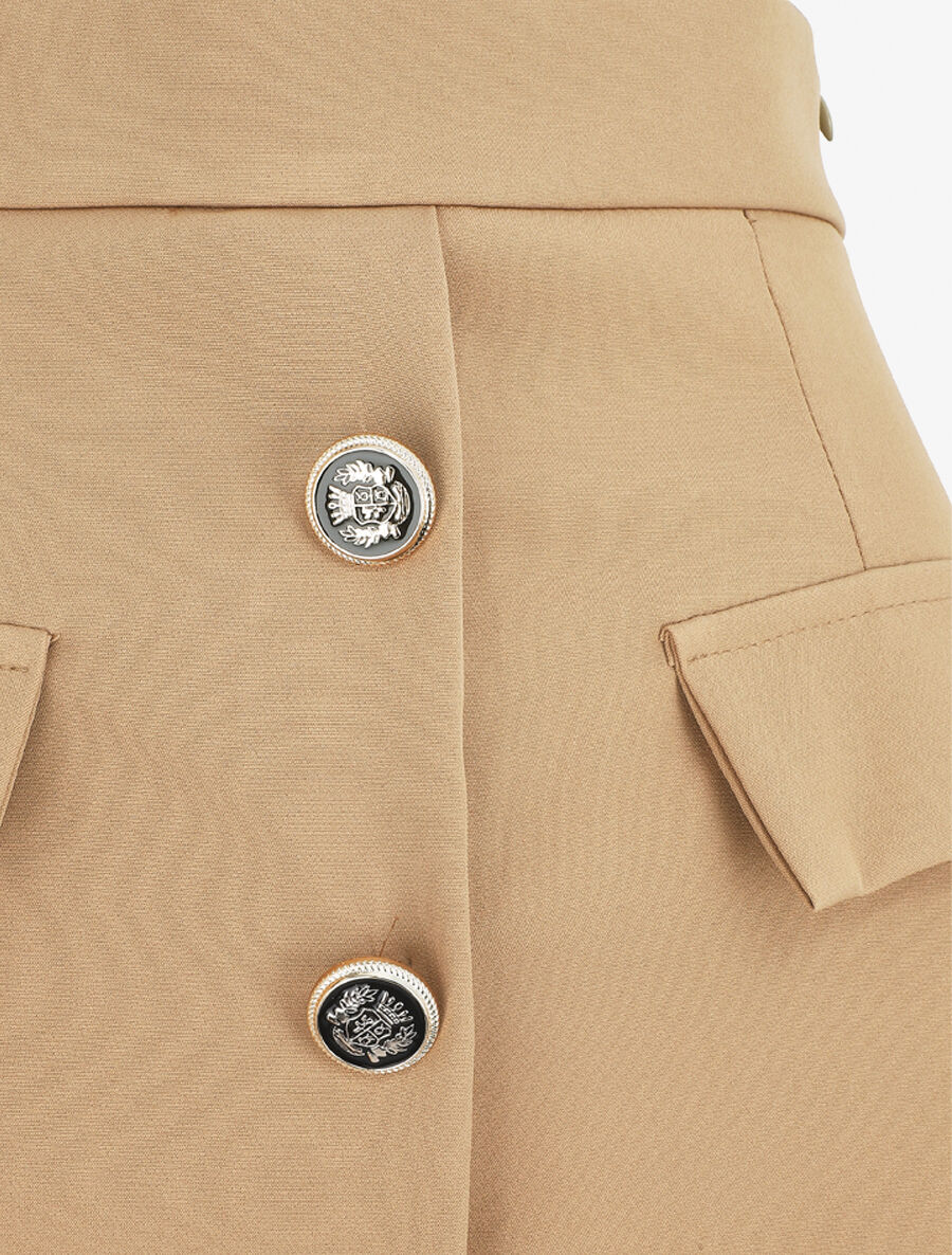 Short jupe taille haute - Beige - 3