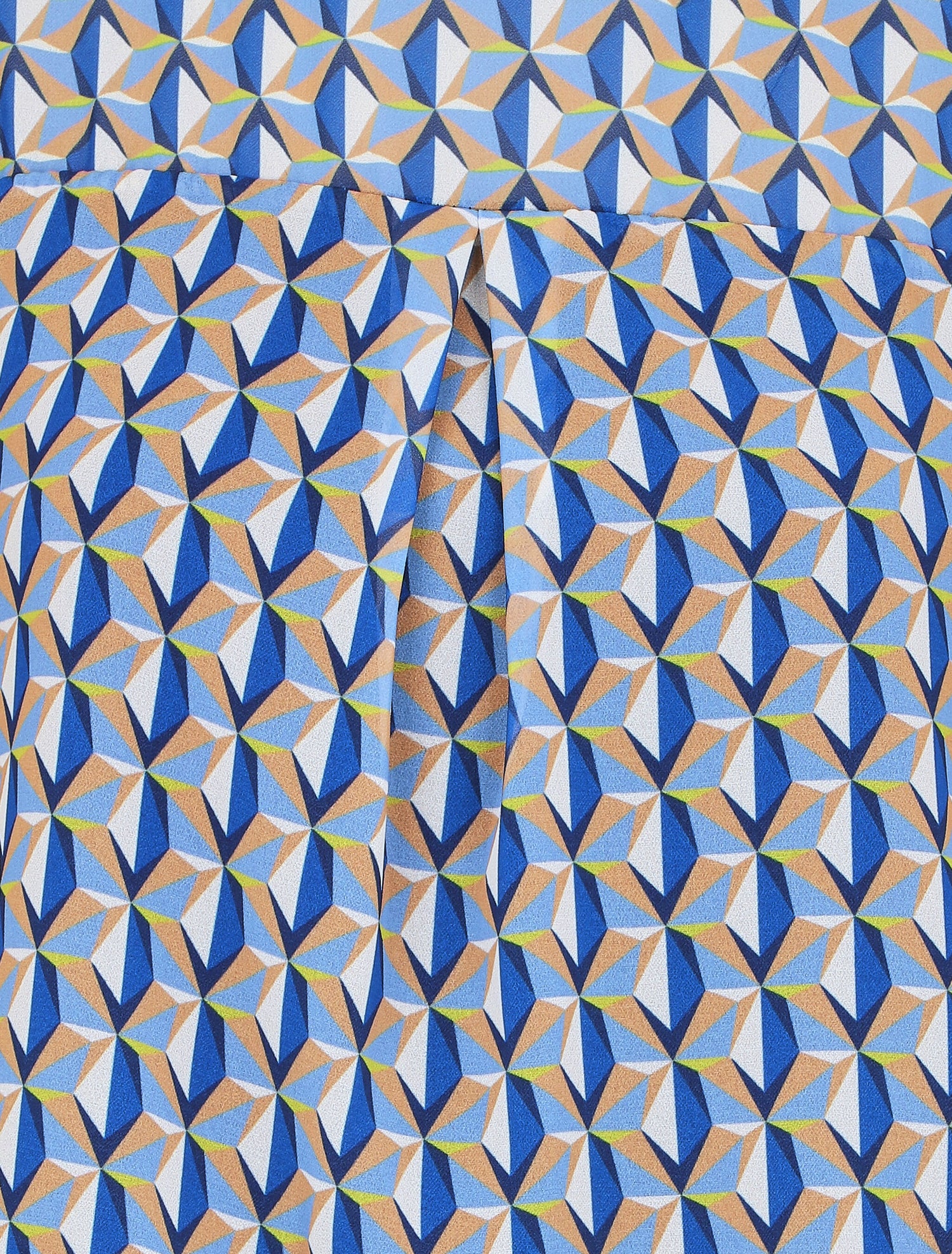 Top manches courtes imprimé mosaïque - Bleu - 3