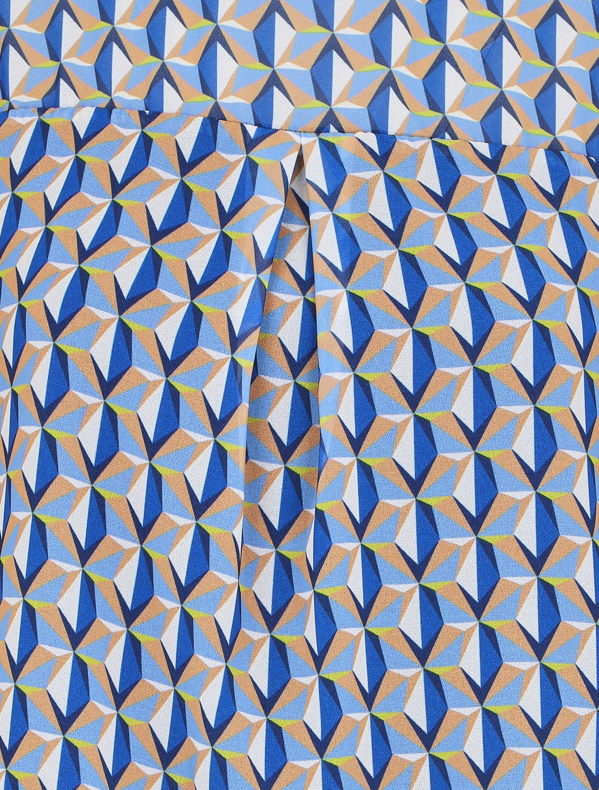 Top manches courtes imprimé mosaïque - Bleu - 3