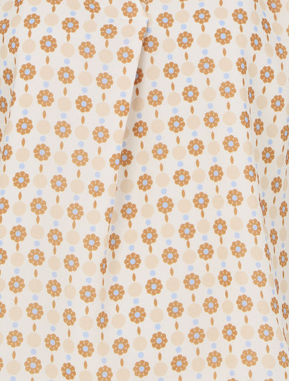 Top fluide sans manches imprimé petites fleurs - Beige - 3