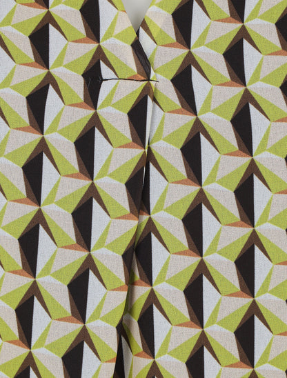 Top fluide sans manches imprimé mosaïque - Noir/vert - 3