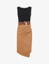 Robe droite bi-matière - Camel - 5