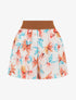 Short imprimé fleurs à taille haute - Blanc - 1