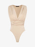 Body uni à col cache-coeur - Beige - 4