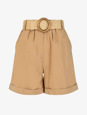 Short à revers uni - Camel - 4