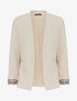 Blazer manches à revers imprimé - Beige - 1