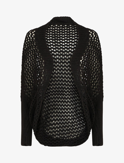 Gilet ample en maille - Noir - 1