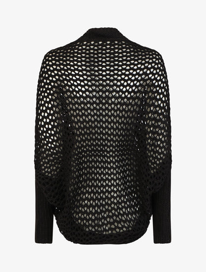 Gilet ample en maille - Noir - 2