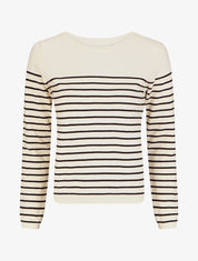 Pull marinière manches longues - Beige - 6