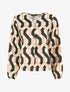 Blouse droite imprimé graphique - Beige - 1