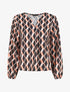 Blouse droite imprimé géométrique - Rose saumon - 5