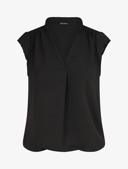Top uni sans manches - Noir - 1