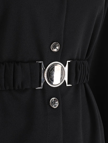Chemise ample ceinturée - Noir - 3